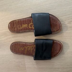 Sam Edelman Black Leather Slide Sandals